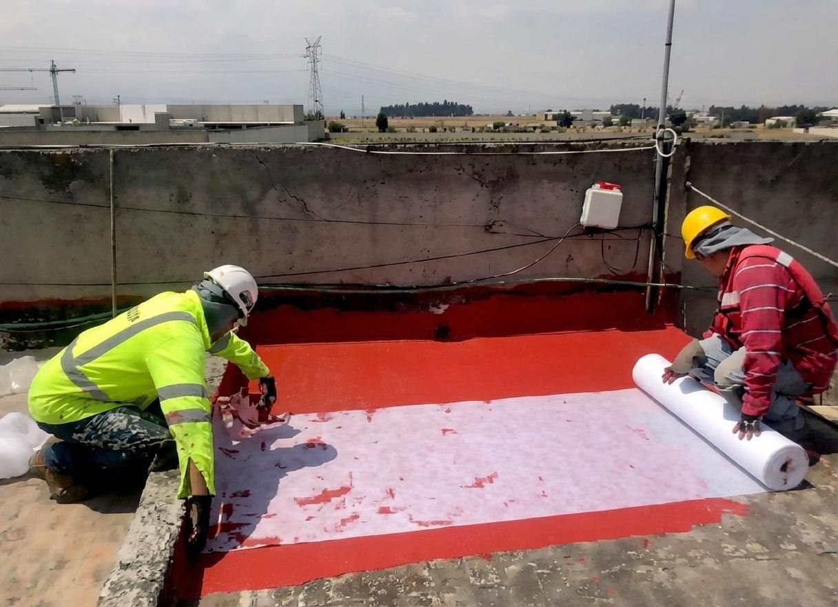 Aplicación de impermeabilizante en cubierta